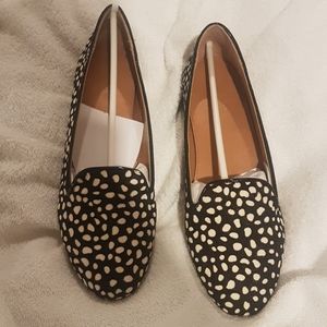 NEW J. Crew Cora calf hair leopard loafers
